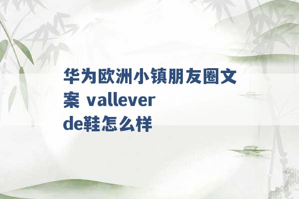 华为欧洲小镇朋友圈文案 valleverde鞋怎么样 -第1张图片-电信联通移动号卡网