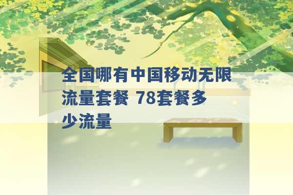 全国哪有中国移动无限流量套餐 78套餐多少流量 -第1张图片-电信联通移动号卡网