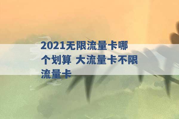 2021无限流量卡哪个划算 大流量卡不限流量卡 -第1张图片-电信联通移动号卡网