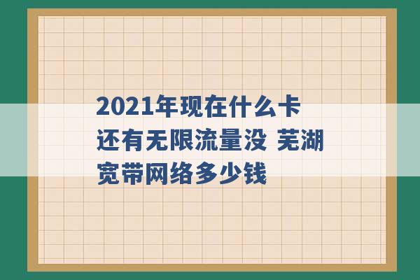 2021年现在什么卡还有无限流量没 芜湖宽带网络多少钱 -第1张图片-电信联通移动号卡网