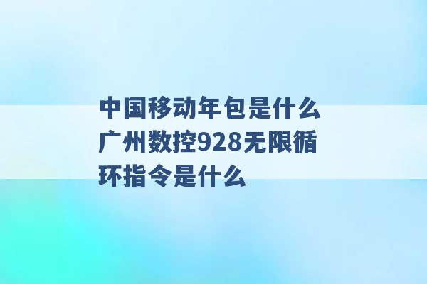 中国移动年包是什么 广州数控928无限循环指令是什么 -第1张图片-电信联通移动号卡网