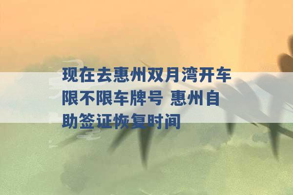 现在去惠州双月湾开车限不限车牌号 惠州自助签证恢复时间 -第1张图片-电信联通移动号卡网