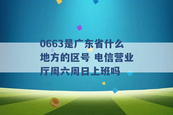 0663是广东省什么地方的区号 电信营业厅周六周日上班吗 -第1张图片-电信联通移动号卡网