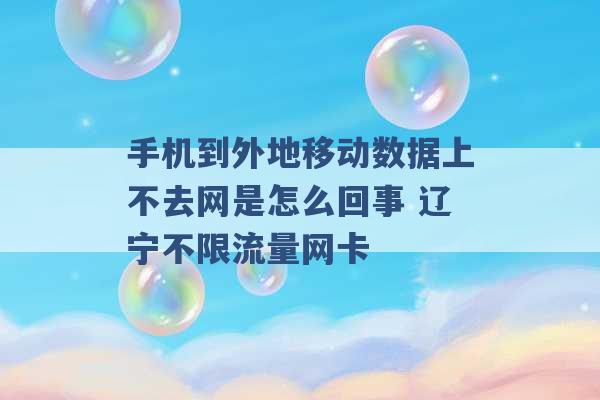 手机到外地移动数据上不去网是怎么回事 辽宁不限流量网卡 -第1张图片-电信联通移动号卡网