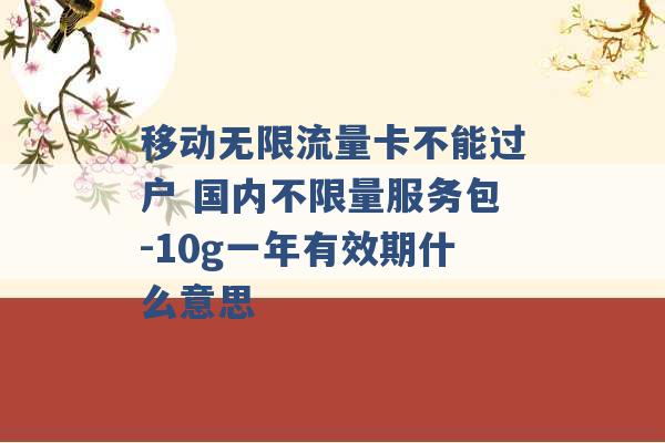 移动无限流量卡不能过户 国内不限量服务包-10g一年有效期什么意思 -第1张图片-电信联通移动号卡网