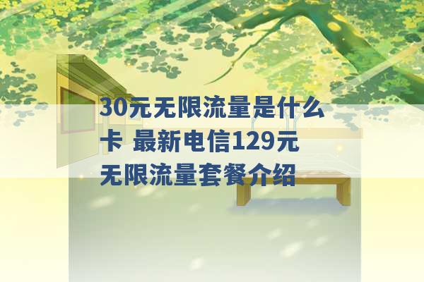 30元无限流量是什么卡 最新电信129元无限流量套餐介绍 -第1张图片-电信联通移动号卡网