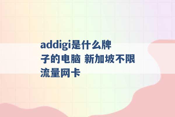 addigi是什么牌子的电脑 新加坡不限流量网卡 -第1张图片-电信联通移动号卡网