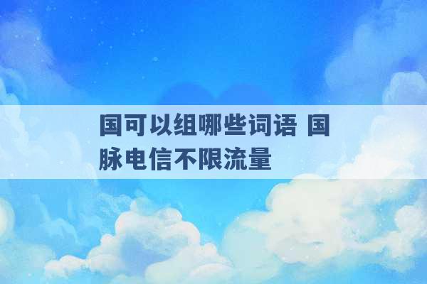 国可以组哪些词语 国脉电信不限流量 -第1张图片-电信联通移动号卡网