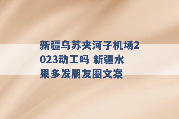 新疆乌苏夹河子机场2023动工吗 新疆水果多发朋友圈文案 -第1张图片-电信联通移动号卡网