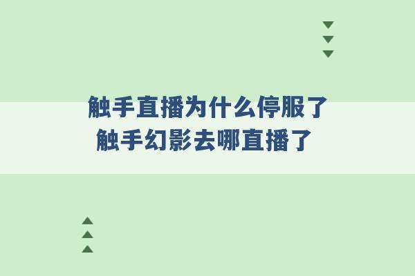 触手直播为什么停服了 触手幻影去哪直播了 -第1张图片-电信联通移动号卡网