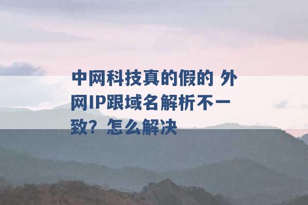 中网科技真的假的 外网IP跟域名解析不一致？怎么解决 -第1张图片-电信联通移动号卡网