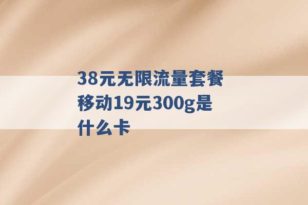 38元无限流量套餐 移动19元300g是什么卡 -第1张图片-电信联通移动号卡网