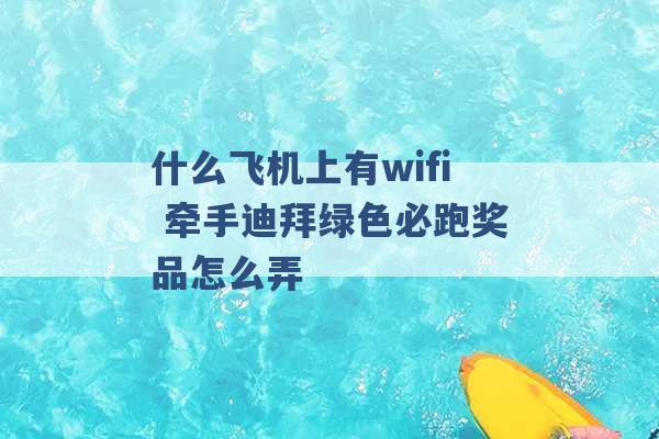 什么飞机上有wifi 牵手迪拜绿色必跑奖品怎么弄 -第1张图片-电信联通移动号卡网