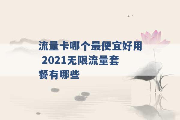 流量卡哪个最便宜好用 2021无限流量套餐有哪些 -第1张图片-电信联通移动号卡网