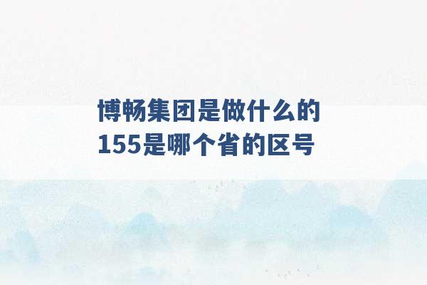 博畅集团是做什么的 155是哪个省的区号 -第1张图片-电信联通移动号卡网