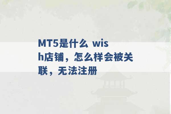 MT5是什么 wish店铺，怎么样会被关联，无法注册 -第1张图片-电信联通移动号卡网