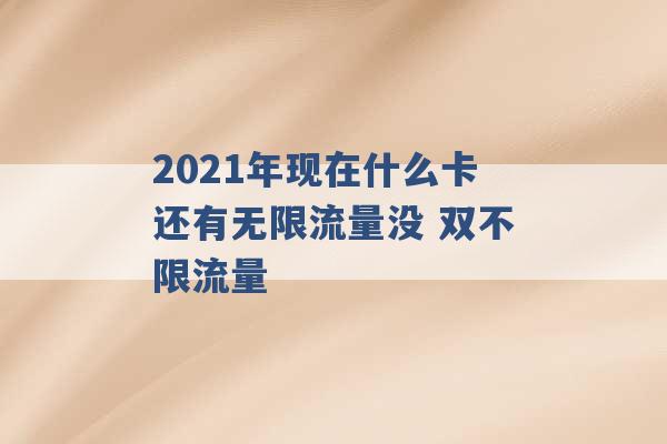 2021年现在什么卡还有无限流量没 双不限流量 -第1张图片-电信联通移动号卡网