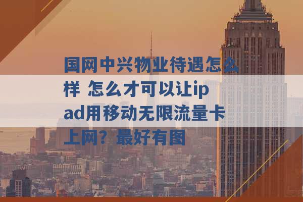 国网中兴物业待遇怎么样 怎么才可以让ipad用移动无限流量卡上网？最好有图 -第1张图片-电信联通移动号卡网