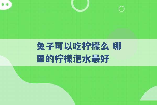 兔子可以吃柠檬么 哪里的柠檬泡水最好 -第1张图片-电信联通移动号卡网