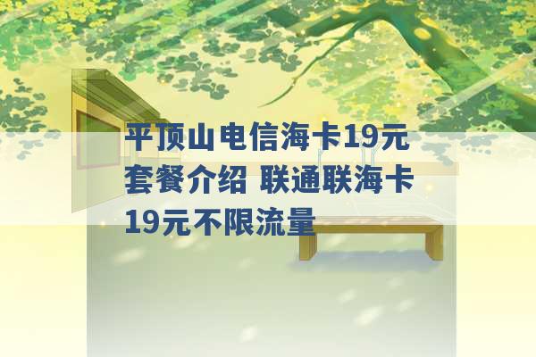 平顶山电信海卡19元套餐介绍 联通联海卡19元不限流量 -第1张图片-电信联通移动号卡网