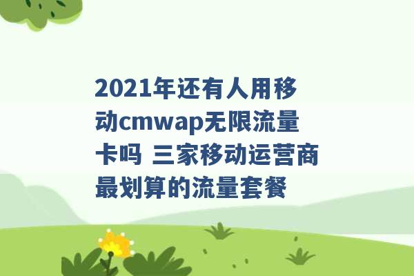 2021年还有人用移动cmwap无限流量卡吗 三家移动运营商最划算的流量套餐 -第1张图片-电信联通移动号卡网